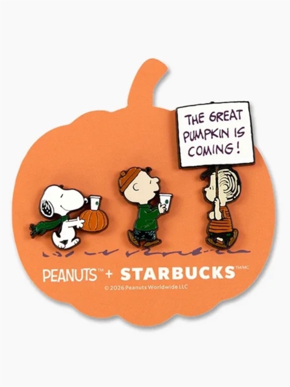Peanuts + Starbucks Enamel Pin Set